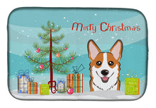 Load image into Gallery viewer, Christmas Tree and Red Corgi Dish Drying Mat – Absorbent, Artistic Kitchen Essentials BB1626DDM