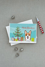 Load image into Gallery viewer, Christmas Tree and Red Corgi Greeting Cards -  Blank Note Cards – 8-Pack of Artist-Designed Cards with Envelopes