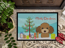 Load image into Gallery viewer, Christmas Tree and Chocolate Brown Poodle Doormat - 24x36 Decorative Floor Mat – Indoor/Outdoor Rug with Artistic Flair BB1628JMAT