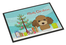 Load image into Gallery viewer, Christmas Tree and Chocolate Brown Poodle Doormat - 24x36 Decorative Floor Mat – Indoor/Outdoor Rug with Artistic Flair BB1628JMAT