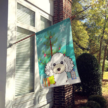 Load image into Gallery viewer, Christmas Tree and White Poodle Flag Canvas House Size BB1629CHF