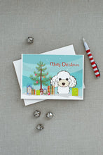 Load image into Gallery viewer, Christmas Tree and White Poodle Greeting Cards -  Blank Note Cards – 8-Pack of Artist-Designed Cards with Envelopes
