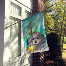 Load image into Gallery viewer, Christmas Tree and Silver Gray Poodle Flag Canvas House Size BB1631CHF