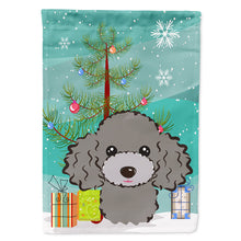 Load image into Gallery viewer, Christmas Tree and Silver Gray Poodle Flag Canvas House Size BB1631CHF