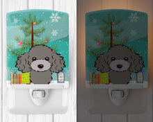 Load image into Gallery viewer, Christmas Tree and Silver Gray Poodle Ceramic Night Light BB1631CNL