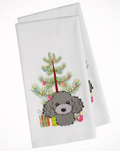 Load image into Gallery viewer, Christmas Tree and Silver Gray Poodle Kitchen Towels – Set of 2 - Decorative &amp; Absorbent Cotton | BB1631WTKT