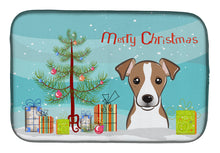 Load image into Gallery viewer, Christmas Tree and Jack Russell Terrier Dish Drying Mat – Absorbent, Artistic Kitchen Essentials BB1632DDM