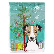 Load image into Gallery viewer, Christmas Tree and Jack Russell Terrier Flag Canvas House Size BB1633CHF