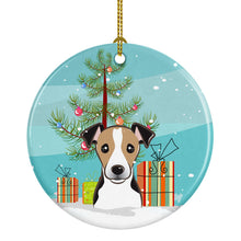 Load image into Gallery viewer, Christmas Tree and Jack Russell Terrier Ornament - Round Ceramic Ornament – Artist-Designed Keepsake Decoration BB1633CO1