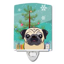 Load image into Gallery viewer, Christmas Tree and Fawn Pug Ceramic Night Light BB1634CNL