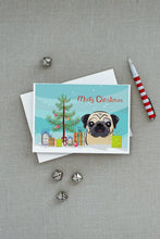 Load image into Gallery viewer, Christmas Tree and Fawn Pug Greeting Cards -  Blank Note Cards – 8-Pack of Artist-Designed Cards with Envelopes
