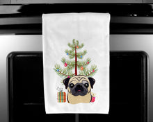 Load image into Gallery viewer, Christmas Tree and Fawn Pug Kitchen Towels – Set of 2 - Decorative &amp; Absorbent Cotton | BB1634WTKT