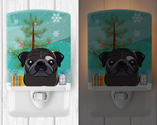 Load image into Gallery viewer, Christmas Tree and Black Pug Ceramic Night Light BB1635CNL