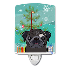 Load image into Gallery viewer, Christmas Tree and Black Pug Ceramic Night Light BB1635CNL