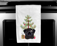 Load image into Gallery viewer, Christmas Tree and Black Pug Kitchen Towels – Set of 2 - Decorative &amp; Absorbent Cotton | BB1635WTKT