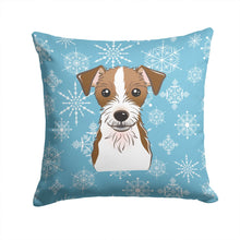 Load image into Gallery viewer, Snowflake Jack Russell Terrier Throw Pillow - 14x14 Decorative Pillow – Art for Your Home &amp; Patio BB1636PW1414