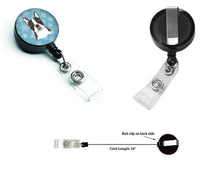 Load image into Gallery viewer, Snowflake Boston Terrier Retractable Badge Reel BB1637BR