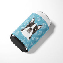 Load image into Gallery viewer, Snowflake Boston Terrier Can or Bottle Hugger BB1637CC