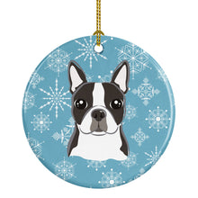 Load image into Gallery viewer, Snowflake Boston Terrier Ceramic Ornament BB1637CO1