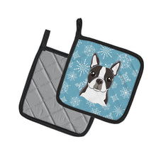 Load image into Gallery viewer, Snowflake Boston Terrier Pot Holders - Set of 2 - Heat-Resistant Kitchen Essentials BB1637PTHD