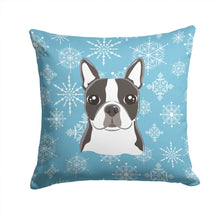 Load image into Gallery viewer, Snowflake Boston Terrier Throw Pillow - 14x14 Decorative Pillow – Art for Your Home &amp; Patio BB1637PW1414