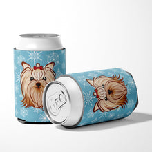 Load image into Gallery viewer, Snowflake Yorkie Yorkshire Terrier Can or Bottle Hugger BB1638CC