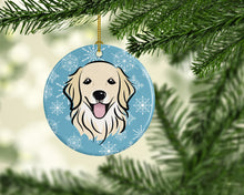 Load image into Gallery viewer, Snowflake Golden Retriever Ornament - Round Ceramic Ornament – Artist-Designed Keepsake Decoration BB1639CO1