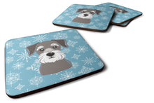 Load image into Gallery viewer, Snowflake Schnauzer Coasters - Set of 4 Lightweight Foam, Absorbent Drink Coasters BB1640FC