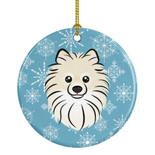 Load image into Gallery viewer, Snowflake Pomeranian Ceramic Ornament BB1641CO1