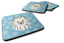 Load image into Gallery viewer, Snowflake Pomeranian Coasters - Set of 4 Lightweight Foam, Absorbent Drink Coasters BB1641FC