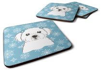 Load image into Gallery viewer, Snowflake Maltese Coasters - Set of 4 Lightweight Foam, Absorbent Drink Coasters BB1642FC