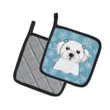 Load image into Gallery viewer, Snowflake Maltese Pot Holders - Set of 2 - Heat-Resistant Kitchen Essentials BB1642PTHD