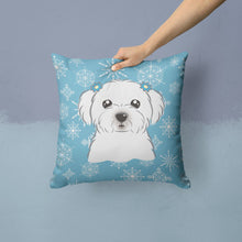Load image into Gallery viewer, Snowflake Maltese Throw Pillow - 14x14 Decorative Pillow – Art for Your Home &amp; Patio BB1642PW1414