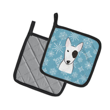 Load image into Gallery viewer, Snowflake Bull Terrier Pot Holders - Set of 2 - Heat-Resistant Kitchen Essentials BB1643PTHD