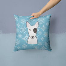 Load image into Gallery viewer, Snowflake Bull Terrier Throw Pillow - 14x14 Decorative Pillow – Art for Your Home &amp; Patio BB1643PW1414