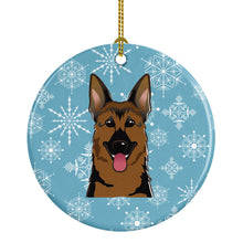 Load image into Gallery viewer, Snowflake German Shepherd Ornament - Round Ceramic Ornament – Artist-Designed Keepsake Decoration BB1645CO1