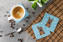 Load image into Gallery viewer, Snowflake German Shepherd Coasters - Set of 4 Lightweight Foam, Absorbent Drink Coasters BB1645FC