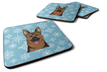 Load image into Gallery viewer, Snowflake German Shepherd Coasters - Set of 4 Lightweight Foam, Absorbent Drink Coasters BB1645FC