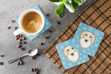 Load image into Gallery viewer, Snowflake Longhair Creme Dachshund Coasters - Set of 4 Lightweight Foam, Absorbent Drink Coasters BB1646FC