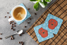 Load image into Gallery viewer, Snowflake Longhair Red Dachshund Coasters - Set of 4 Lightweight Foam, Absorbent Drink Coasters BB1648FC