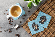 Load image into Gallery viewer, Snowflake Smooth Black and Tan Dachshund Coasters - Set of 4 Lightweight Foam, Absorbent Drink Coasters BB1649FC