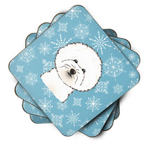 Load image into Gallery viewer, Snowflake Bichon Frise Coasters - Set of 4 Lightweight Foam, Absorbent Drink Coasters BB1651FC
