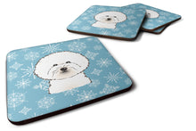 Load image into Gallery viewer, Snowflake Bichon Frise Coasters - Set of 4 Lightweight Foam, Absorbent Drink Coasters BB1651FC