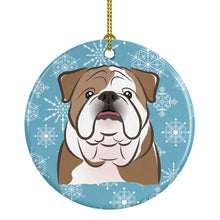 Load image into Gallery viewer, Snowflake English Bulldog  Ornament - Round Ceramic Ornament – Artist-Designed Keepsake Decoration BB1653CO1