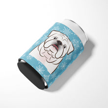Load image into Gallery viewer, Snowflake White English Bulldog  Can or Bottle Hugger BB1654CC