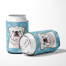 Load image into Gallery viewer, Snowflake White English Bulldog  Can or Bottle Hugger BB1654CC