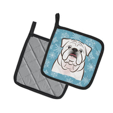 Load image into Gallery viewer, Snowflake White English Bulldog Pot Holders - Set of 2 - Heat-Resistant Kitchen Essentials BB1654PTHD