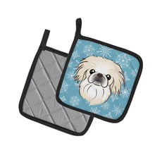 Load image into Gallery viewer, Snowflake Pekingese Pot Holders - Set of 2 - Heat-Resistant Kitchen Essentials BB1655PTHD