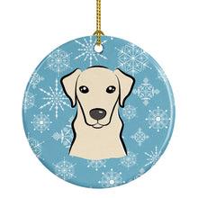 Load image into Gallery viewer, Snowflake Yellow Labrador Ornament - Round Ceramic Ornament – Artist-Designed Keepsake Decoration BB1656CO1