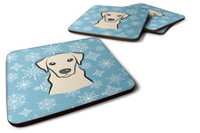 Load image into Gallery viewer, Snowflake Yellow Labrador Coasters - Set of 4 Lightweight Foam, Absorbent Drink Coasters BB1656FC